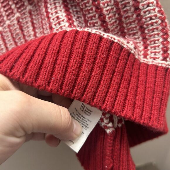 Talbots Womens Sweater Large Red Cable Knit Cotton Blend Pullover Long Sleeve - Picture 5 of 6